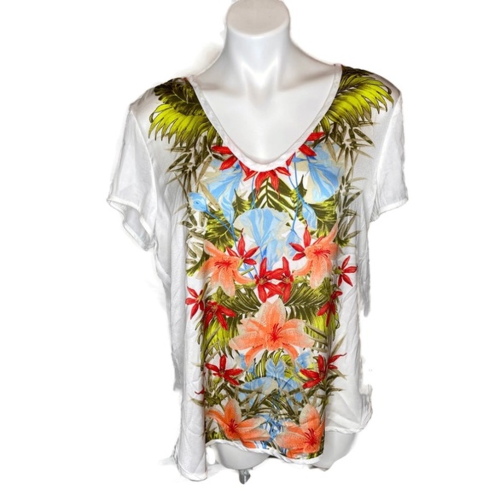 Liz Claiborne Short Sleeve V Neck Large
